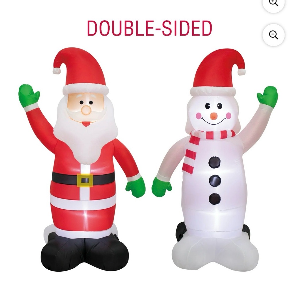 Holiday LIVING 6 ft LED Reversible Santa and Snowman Air Blown Inflatable